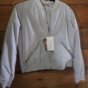 Athleta Light Gray Women's Bomber Jacket
